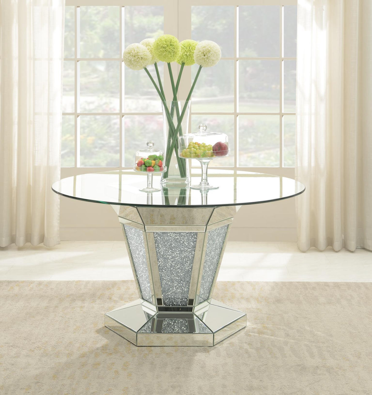 G-100 - Glamour Dining Table - Pearl Silver