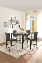 D270 - Counter Height Table Faux Marble - Brown