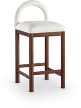 Conrad - Linen Counter Stool With Brown Legs