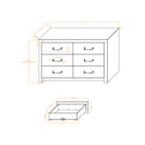 Monica - Dresser With Spacious Drawers Bar Handles - Dark Oak