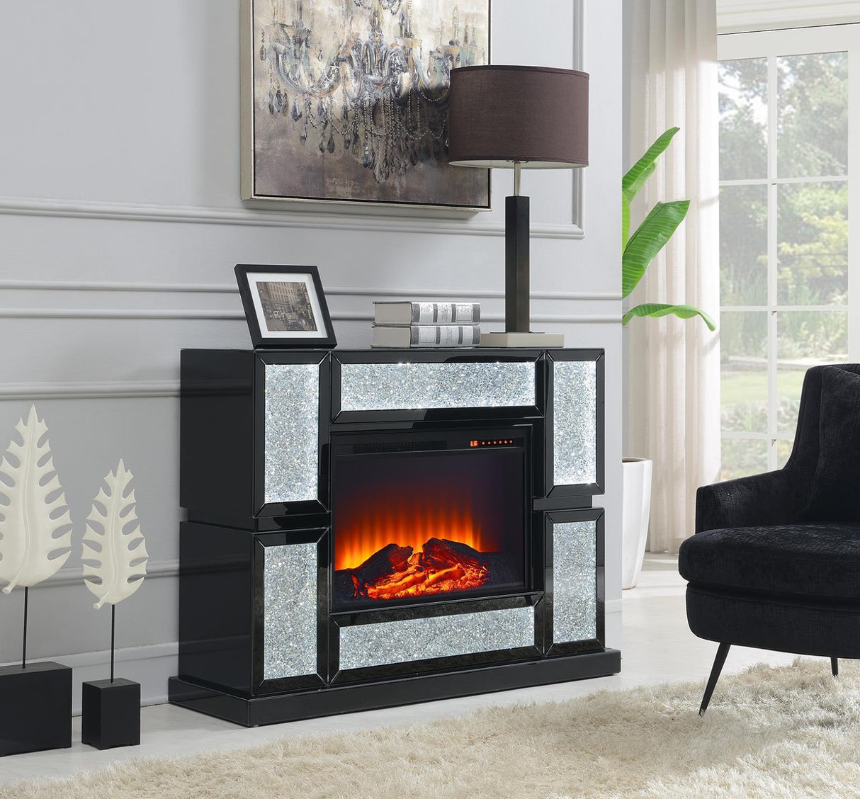 G-235-F - Glamour LED Fireplace - Black