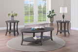 T177 - Coffee Table & 2 Round End Tables - Dark Brown