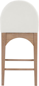 Waldorf - Chenille Stool With Natural Legs