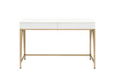 Lightmane - Vanity Desk (Same 92660) - White High Gloss & Gold