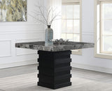 D136 - Faux Marble Counter Table - Gray