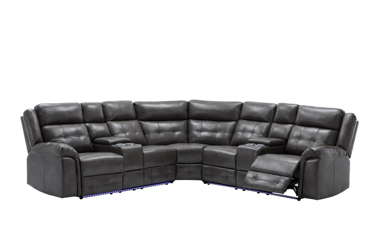 U32 - 3 Piece Power Reclining Sectional - Gray