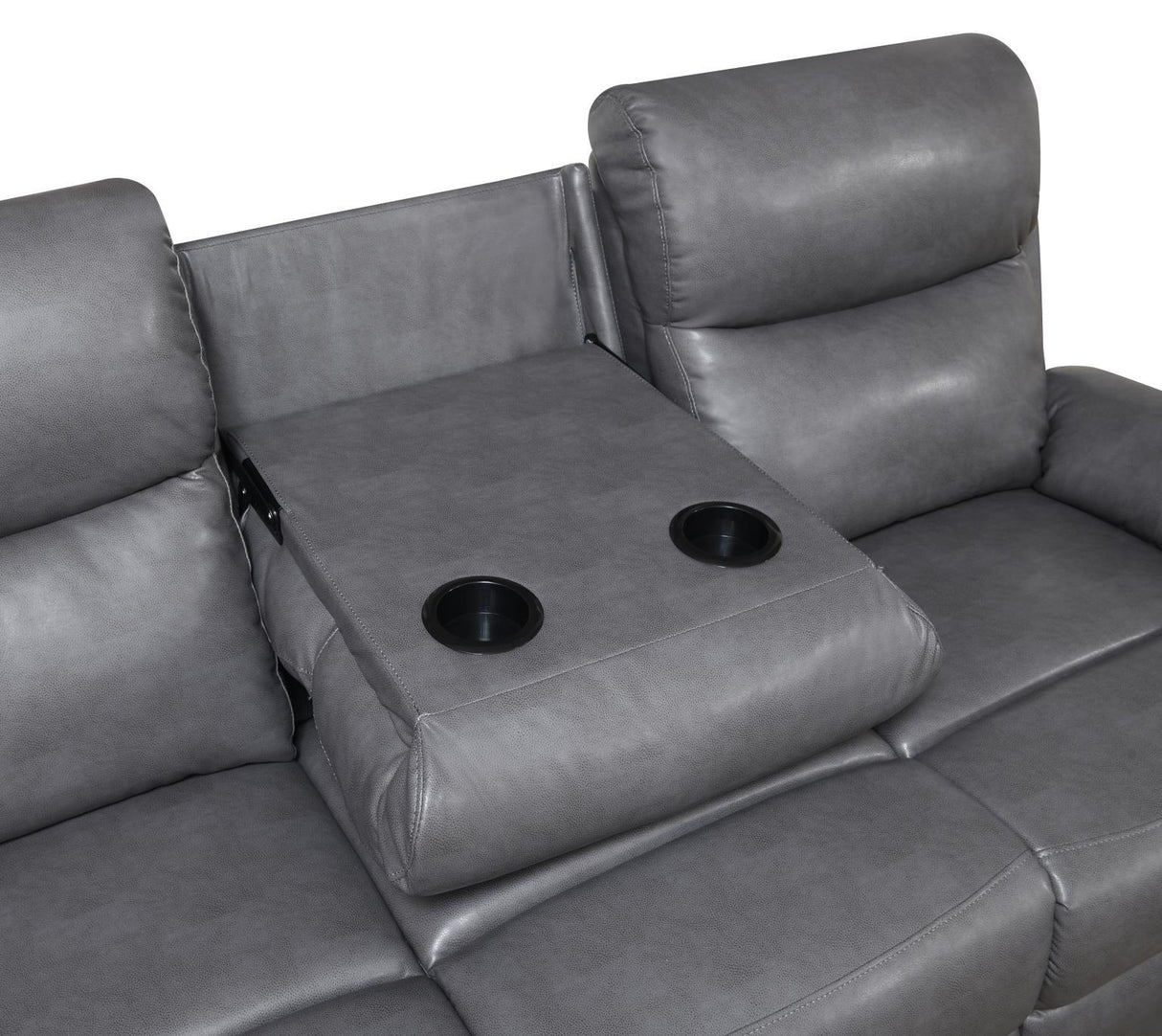 U185 - Motion Sofa With Drop Down Table - Gray