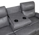 U185 - Motion Sofa With Drop Down Table - Gray
