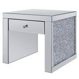 Noralie - 24" Square End Table - Mirrored & Faux Diamonds