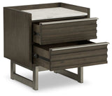 Arkenton - Grayish Brown / White - Two Drawer Night Stand