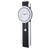 Noralie - Wall Clock - Black, Mirrored & Faux Diamonds