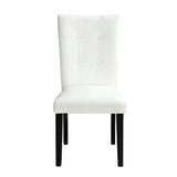 Hussein - Side Chair (Set of 2) - White Synthetic Leather & Black