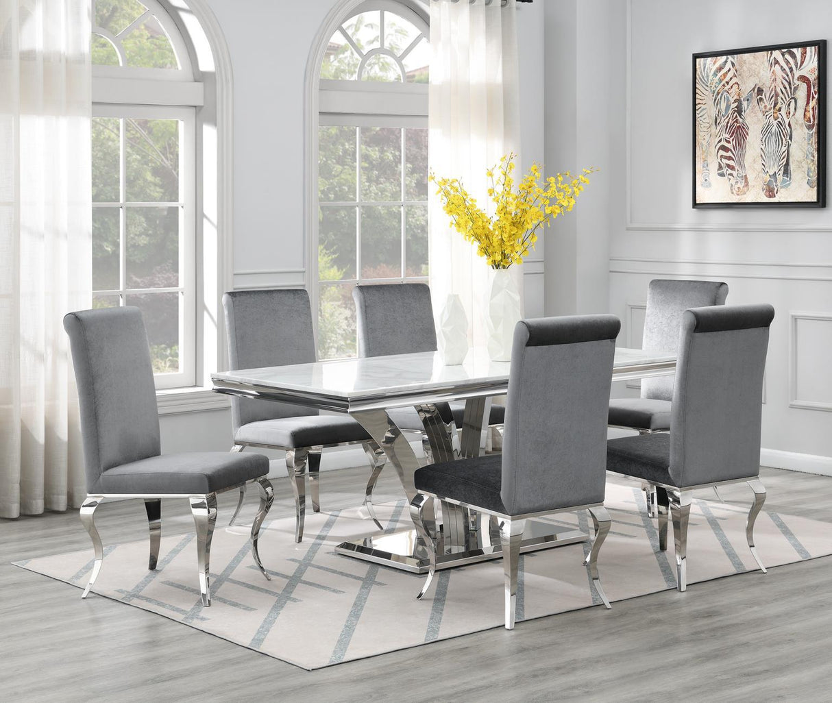 G-083-T-WHITE - Marble Dining Table - White