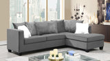 U357 - Velvet 2 Piece Sectional - Gray