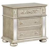 Heidi - 3-Drawer Nightstand - Metallic Platinum