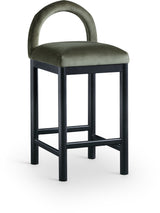 Conrad - Velvet Counter Stool With Black Legs
