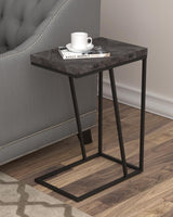 Carly - Expandable Engineered Wood C-Shaped Side Table