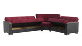 Ottomanson Armada X - Upholstered Convertible Wood Trimmed Sectional With Storage - Microfiber
