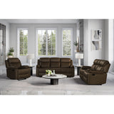 Brenda - Console Reclining Loveseat With Manual Recline Function - Brown