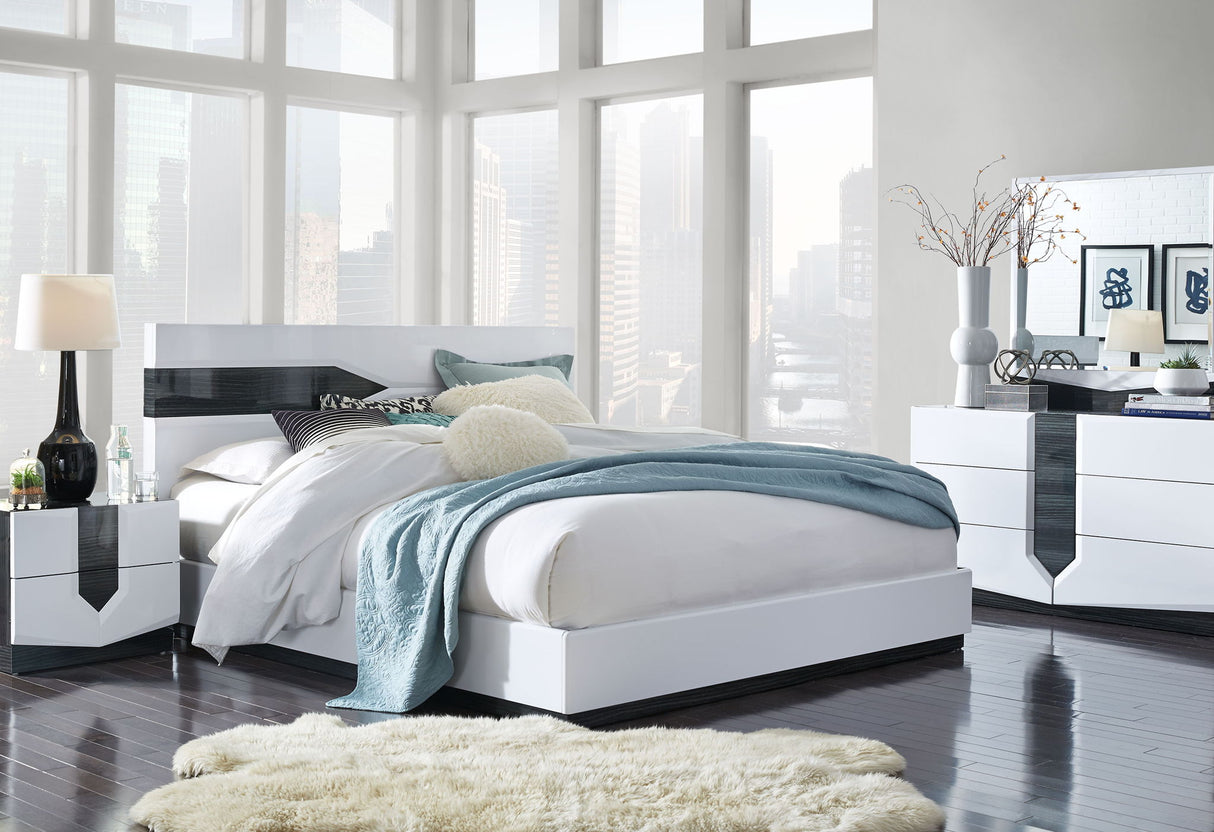 Hudson - 4 Piece Bedroom Set (Queen Bed, Dresser, Mirror, Nightstand) - White