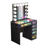 6 Glass Fronted Drawers Priscilla Vanity Desk with Marilyn Vanity Mirror