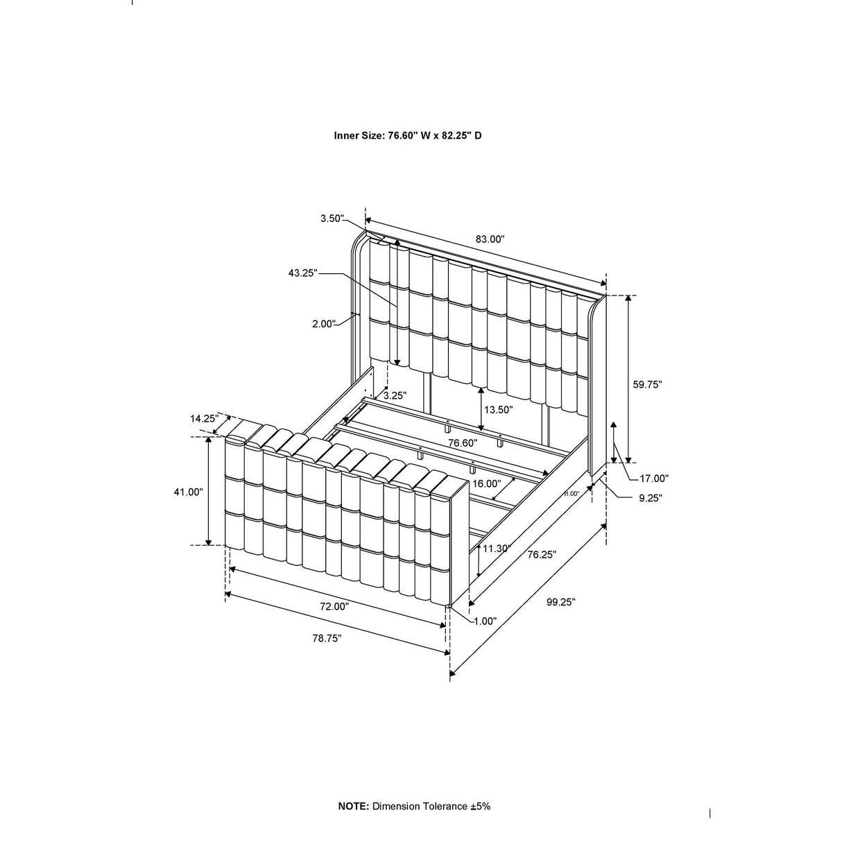 Isaiah - Bed With TV Lift-LED Speakers And Fireplace