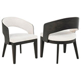 Leandro - Upholstered Dining Arm Chair (Set of 2) - Burnished Black / Cream