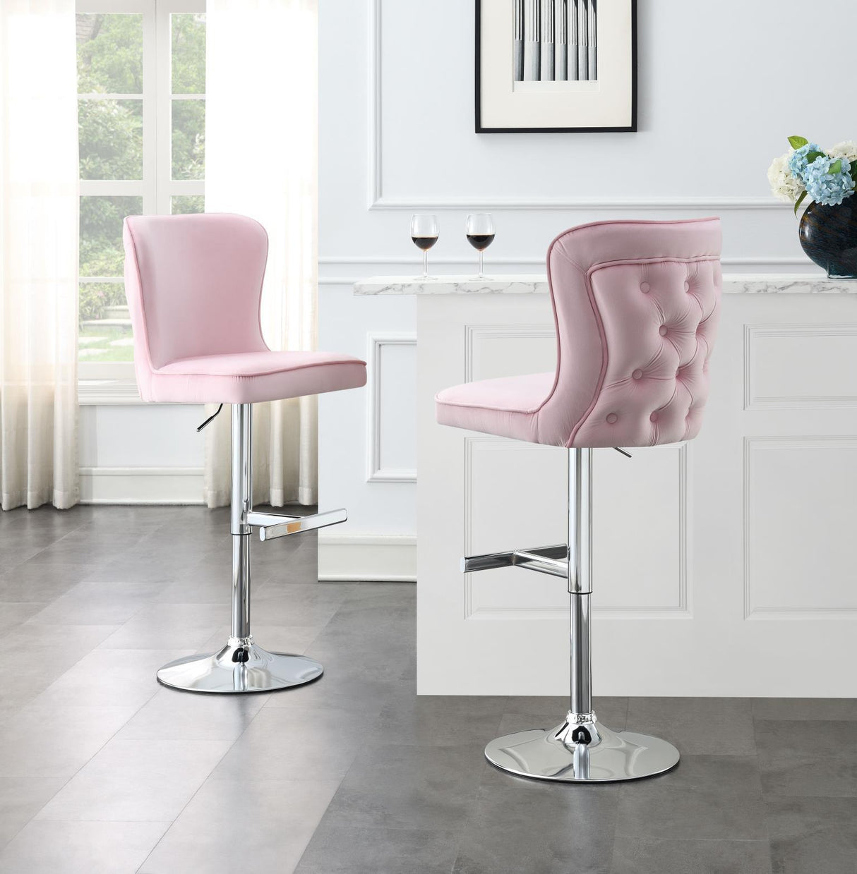 ST110 - Velvet Bar Stool (Set of 2)