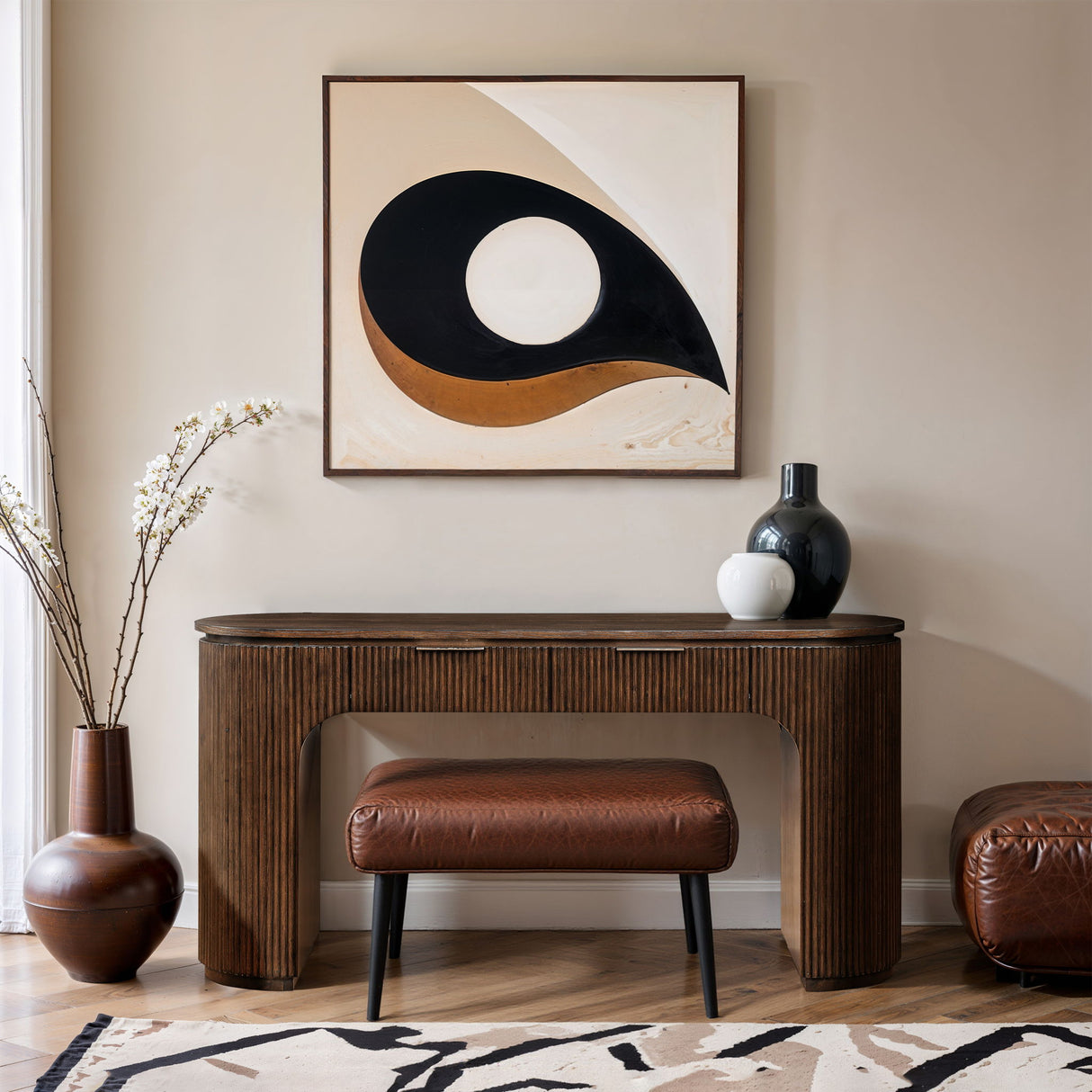 Astrid - Solid Wood And Oak Veneer Desk