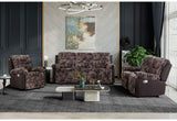 U6028 - 3 Piece Living Room Set (Reclining Sofa/Console Reclining Loveseat/Glider Recliner) - Brown