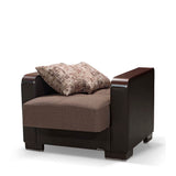 Ottomanson Armada X - Upholstered Convertible Wood Trimmed Armchair With Storage - Polyester