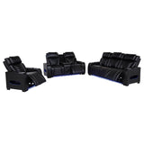 Zuma - Faux Leather Dual Power LED Sofa Set