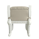 Vanaheim - Vanity Stool - Beige Synthetic Leather & Antique White
