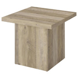 Devar - Square Engineered Wood End Table - Distressed Pine