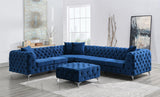 U295 - Dark Velvet 3 Piece Sectional - Blue