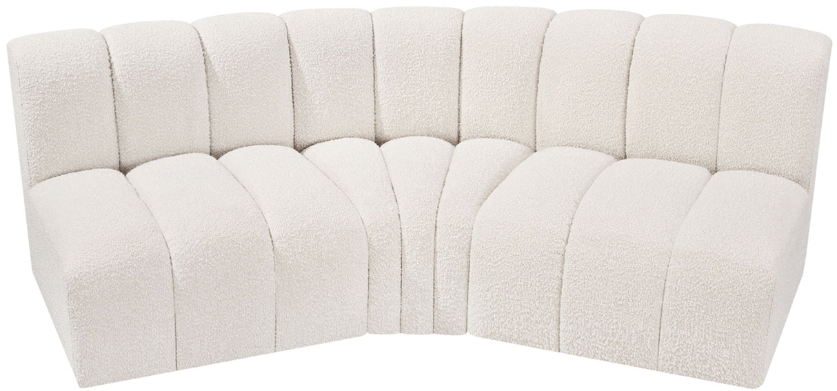Arc - Boucle Fabric 3 Piece Modular Corner Sofa