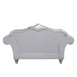 Pelumi - Loveseat With 5 Pillows - Light Gray Linen & Platinum