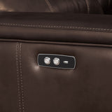 Saul - Power Motion Leather-Aire Sectional Sofa - Espresso