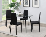 D340 - 5 Piece Dining Room Set (Dining Table & 4 Chairs) - Black