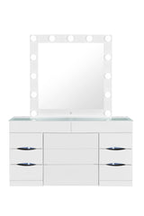 Ella - Vanity Set With Storage Stool - White
