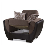 Ottomanson Armada Air - Upholstered Convertible Armchair With Storage - Polyester