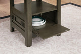 D152 - Counter Height Extension Table Wire Brush - Dark Brown