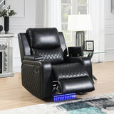 U126 - LED Reclining Chair - Black