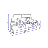 Clark - Blanche / Velvet Power Console Reclining LS With LED - Black