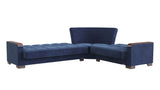 Ottomanson Armada X - Upholstered Convertible Wood Trimmed Sectional With Storage - Microfiber