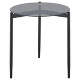 Rosalie - Round Smoked Glass Top End Table - Sandy Black