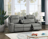 U172 - Motion Sofa With Dropdown Table, With Charger - Gray
