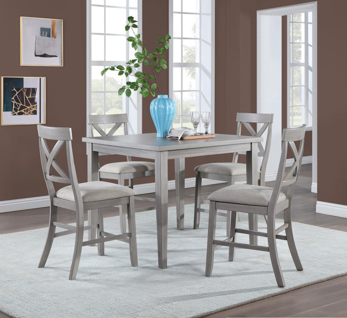 D165 - Square Counter Height Table - Gray