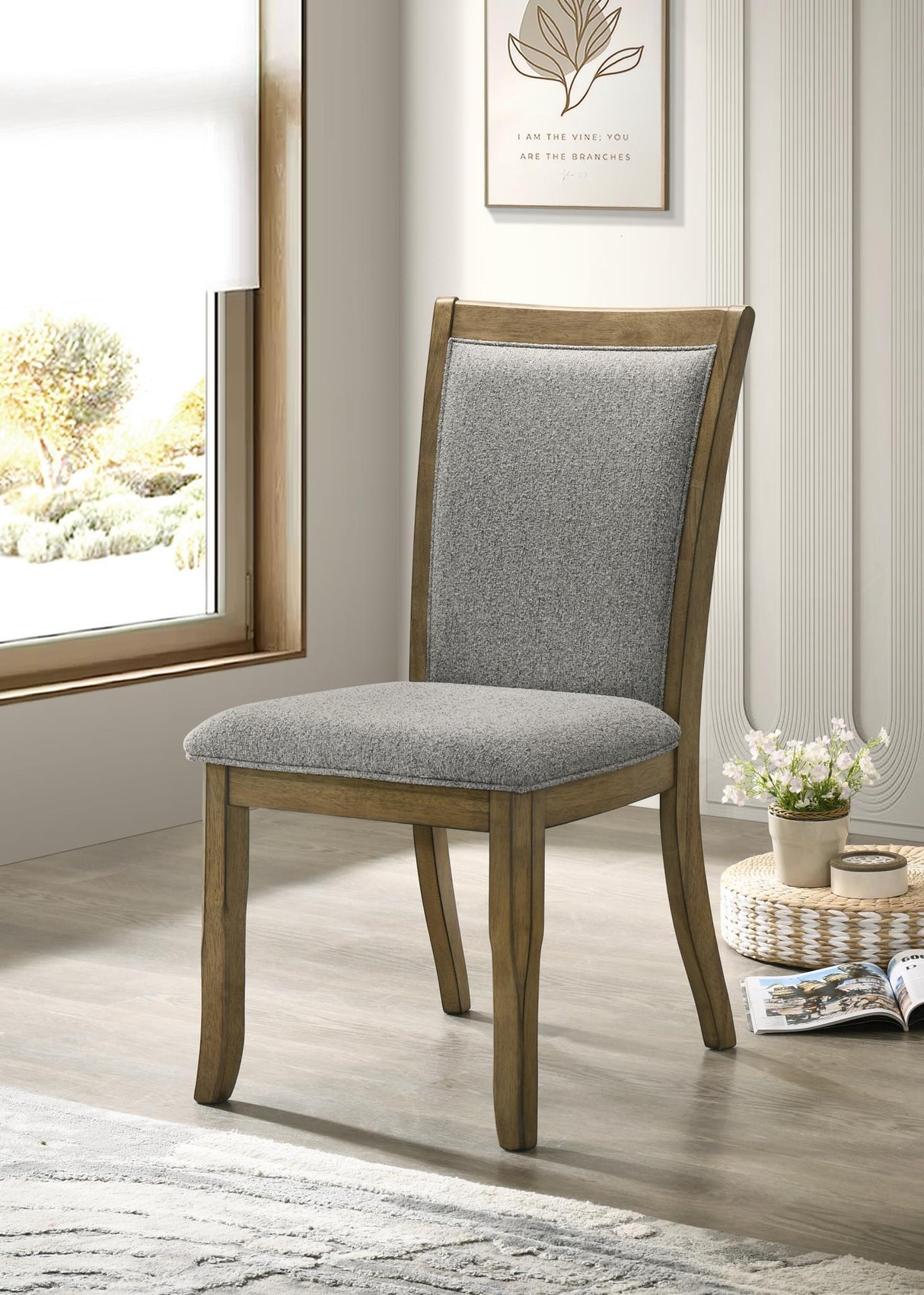 D076 - Dining Chair (Set of 2) - Dark Dray Brush