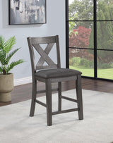 D160 - 7 Piece Dining Room Set (Counter Height Table With 6 Counter Chairs) - Gray